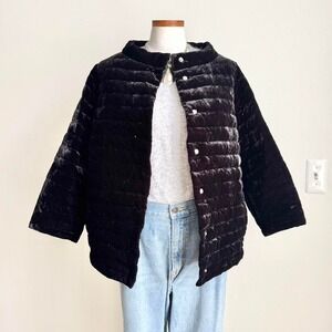 Velvet Quilted Down Jacket XL Whimisgoth Grunge Puffer